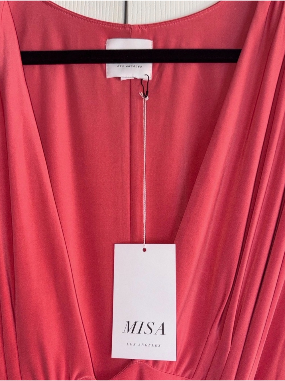 πMISA LOS ANGELES - Beautiful NWT Draped Wrap Maxi Coral Dress - S - M π - Picture 9 of 15
